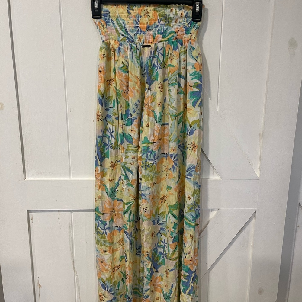 Billabong Yellow and Blue Pleated split pants